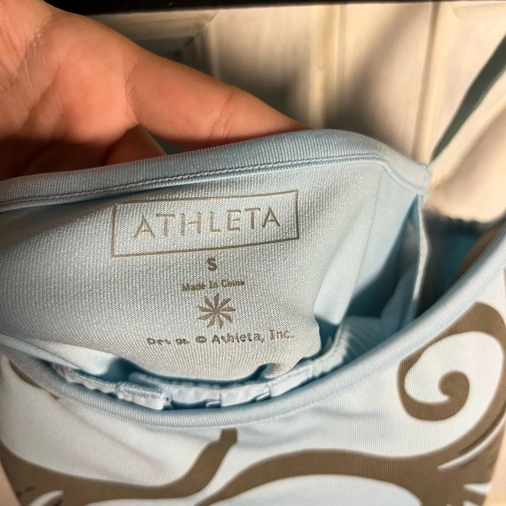 Athleta Light Blue Paisley Swirl Shoreline Swim Active Dress - Picture 4 of 7